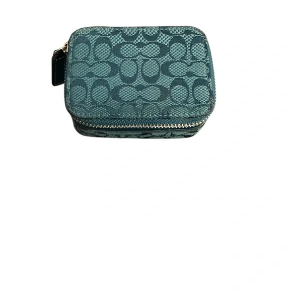 Coach Signature Teal Mini Medicine Travel Case - Picture 12 of 14
